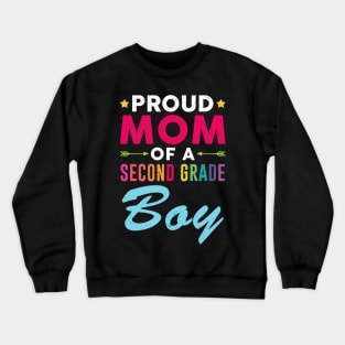 Proud Mom Of A Second grade Boy Back To School Crewneck Sweatshirt